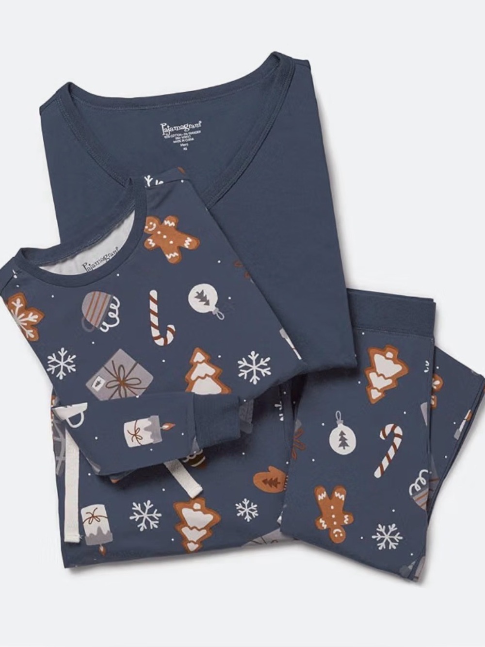Women Navy Holiday Print Pajama Set M